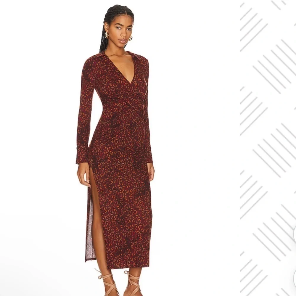 Free People Shayla Wrap Midi Dress.Size L
